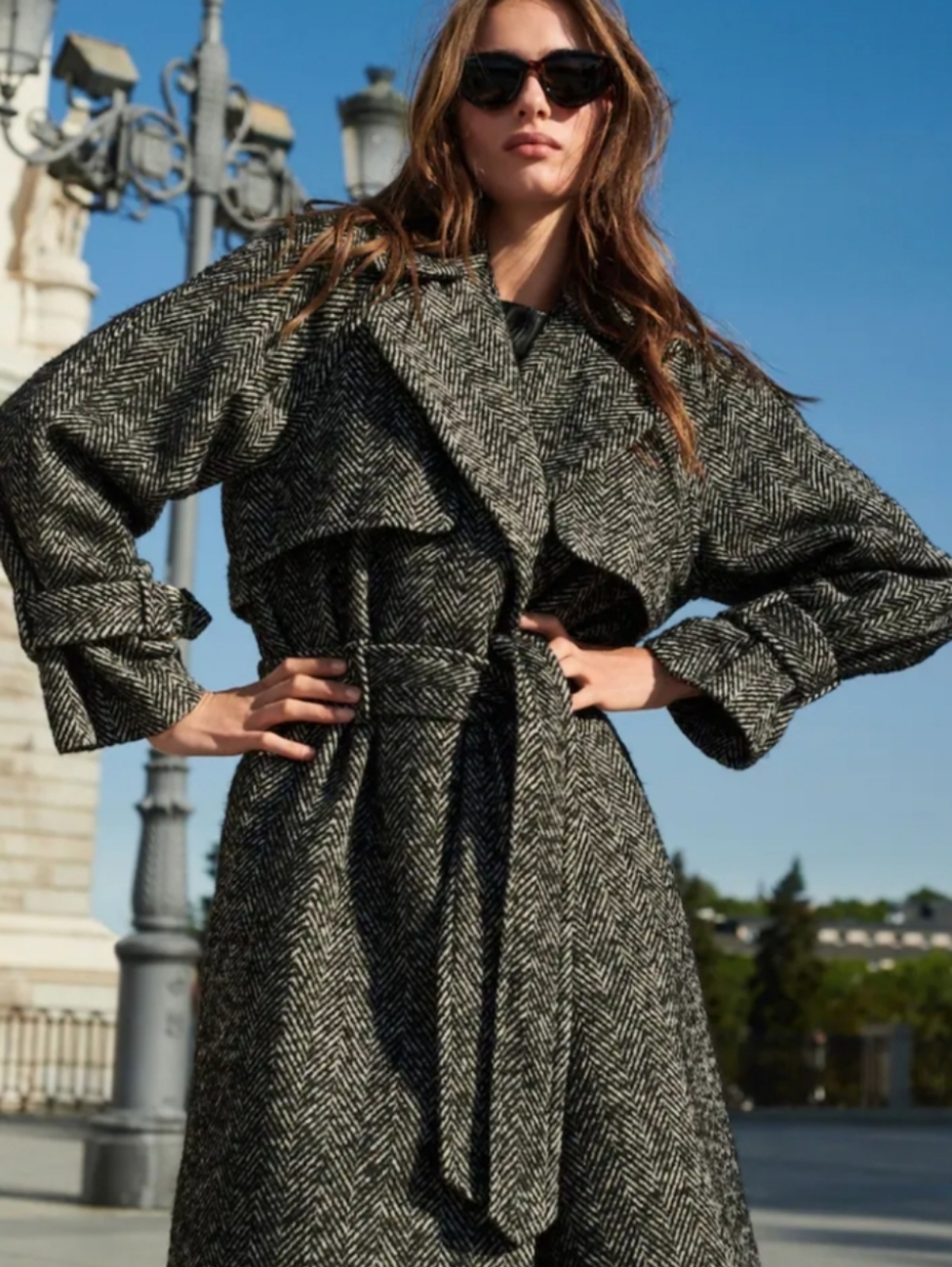 GAP Herringbone Trench Coat - Small Tall